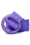 Unisex Versatile Solid Color Resin Buckle Elastic Woven Wide Belt