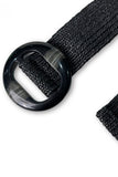 Unisex Versatile Solid Color Resin Buckle Elastic Woven Wide Belt