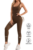 Women's Solid Color U Neck Seamless Shaping Jumpsuit
