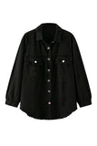 Women's Denim Raw Edge Ripped Button Flap Pocket Jacket