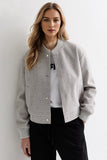 Versatile Solid Baseball Collar Button-Up Long Sleeve Jacket